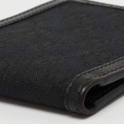 Gucci Black GG Canvas and Leather Bifold Wallet