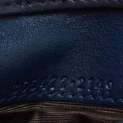 Pre Owned Gucci Navy Blue Microguccissima Leather Bifold Wallet