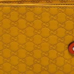 Gucci Yellow Micro Guccissima Leather Bifold Wallet