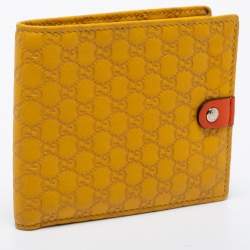 Gucci Yellow Micro Guccissima Leather Bifold Wallet