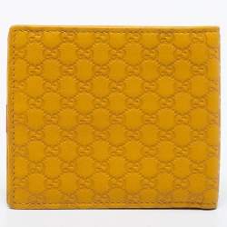Gucci Yellow Micro Guccissima Leather Bifold Wallet