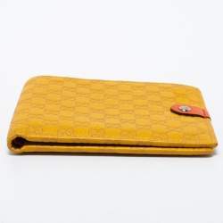 Gucci Yellow Micro Guccissima Leather Bifold Wallet