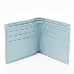 Pre Owned Gucci Blue Guccissima Leather Web Bifold Wallet