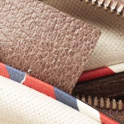 Pre Owned Gucci Beige/Brown Embroidered GG Supreme Canvas Medium Courrier Flat Messenger Bag