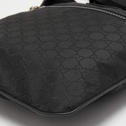 Pre Owned Gucci Black GG Nylon Small Flat Messenger bag
