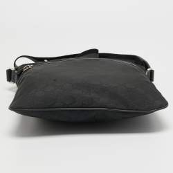 Pre Owned Gucci Black GG Nylon Small Flat Messenger bag