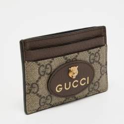 مملوكة مسبقًا Gucci Tricolor GG Supreme Canvas and Leather Neo Vintage Card Holder