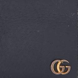 Pre Owned Gucci Black Leather GG Marmont Bifold Wallet