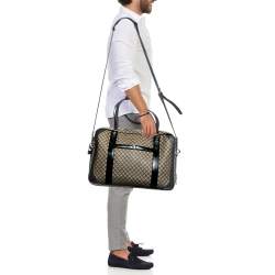 Gucci Beige/Ebony Diamante Supreme Canvas Brief Laptop Bag