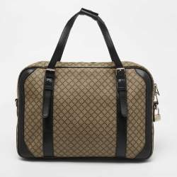 Pre Owned Gucci Beige/Ebony Diamante Supreme Canvas Brief Laptop Bag