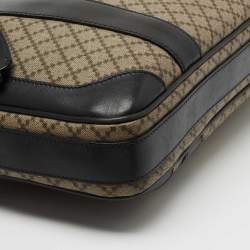 Pre Owned Gucci Beige/Ebony Diamante Supreme Canvas Brief Laptop Bag