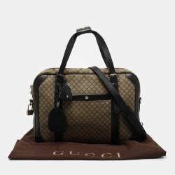 Pre Owned Gucci Beige/Ebony Diamante Supreme Canvas Brief Laptop Bag