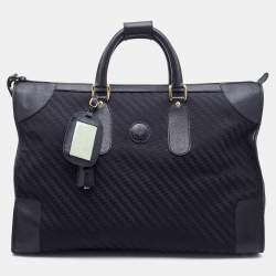 Pre Owned Gucci Black Canvas and Leather Vintage Travel Duffle Bag