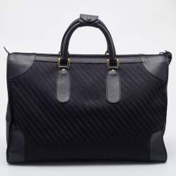 Pre Owned Gucci Black Canvas and Leather Vintage Travel Duffle Bag
