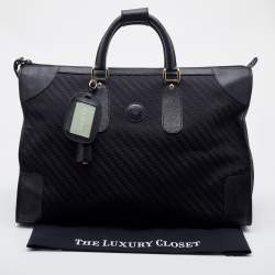 Pre Owned Gucci Black Canvas and Leather Vintage Travel Duffle Bag