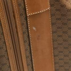 Pre Owned Gucci Beige/Tan GG Coated Canvas and Leather Suitcase
