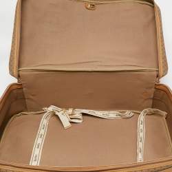 Pre Owned Gucci Beige/Tan GG Coated Canvas and Leather Suitcase