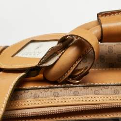 Pre Owned Gucci Beige/Tan GG Coated Canvas and Leather Suitcase