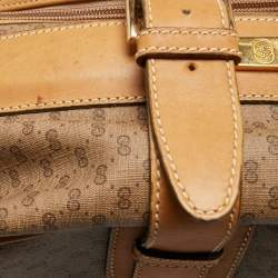 Pre Owned Gucci Beige/Tan GG Coated Canvas and Leather Suitcase