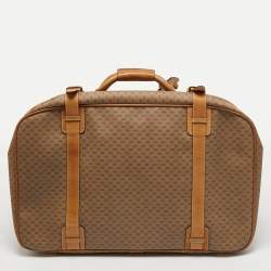 Pre Owned Gucci Beige/Tan GG Coated Canvas and Leather Suitcase