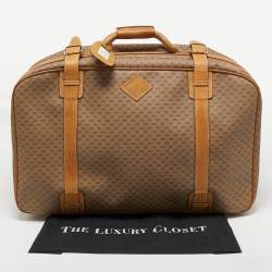 Pre Owned Gucci Beige/Tan GG Coated Canvas and Leather Suitcase