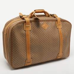 Pre Owned Gucci Beige/Tan GG Coated Canvas and Leather Suitcase