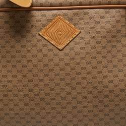 Pre Owned Gucci Beige/Tan GG Coated Canvas and Leather Suitcase