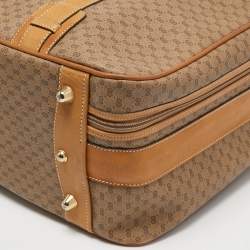 Pre Owned Gucci Beige/Tan GG Coated Canvas and Leather Suitcase