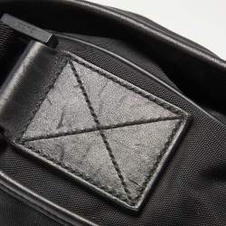 Pre Owned Gucci Black Nylon and Leather Web Double Lock Messenger Bag