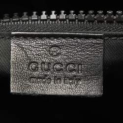 Pre Owned Gucci Black Nylon and Leather Web Double Lock Messenger Bag