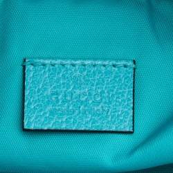 Gucci Turquoise Blue Fabric Convertible 80’s Logo Patch Belt Bag
