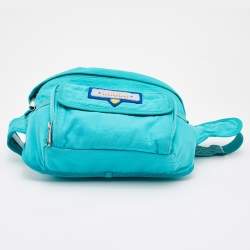 Gucci Turquoise Blue Fabric Convertible 80’s Logo Patch Belt Bag