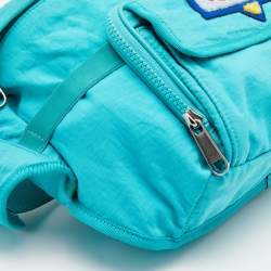 Gucci Turquoise Blue Fabric Convertible 80’s Logo Patch Belt Bag