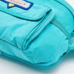 Gucci Turquoise Blue Fabric Convertible 80’s Logo Patch Belt Bag