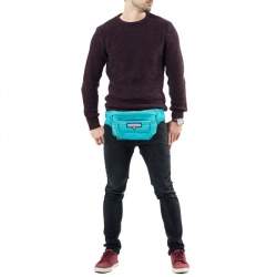 Gucci Turquoise Blue Fabric Convertible 80’s Logo Patch Belt Bag