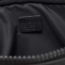 Pre Owned Gucci Black Nylon Tiger Patch Zip Pouch 