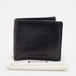 مملوكة مسبقًا Gucci Black Guccissima Leather Bifold Wallet