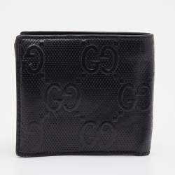 مملوكة مسبقًا Gucci Black Guccissima Leather Bifold Wallet