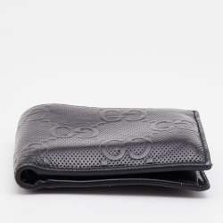 مملوكة مسبقًا Gucci Black Guccissima Leather Bifold Wallet