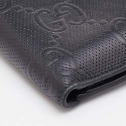 مملوكة مسبقًا Gucci Black Guccissima Leather Bifold Wallet