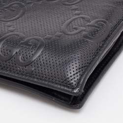 مملوكة مسبقًا Gucci Black Guccissima Leather Bifold Wallet
