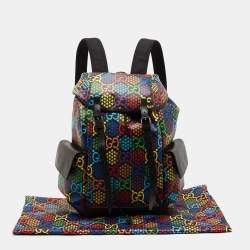 Gucci Multicolor GG Psychedelic Coated Canvas and Leather Backpack