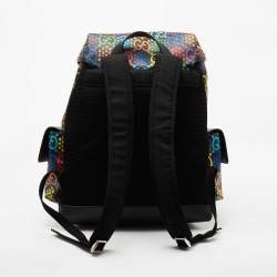 Gucci Multicolor GG Psychedelic Coated Canvas and Leather Backpack