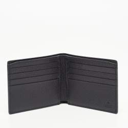 Gucci Black Leather Bee Star Bifold Wallet