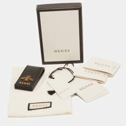 Pre Owned Gucci Black Leather Animalier Money Clip 