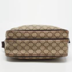 Pre Owned Gucci Brown/Beige GG Supreme Canvas Crossbody Bag