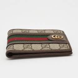 Gucci Brown/Brown GG Supreme Canvas and Leather Ophidia Bifold Wallet