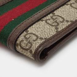 Gucci Brown/Brown GG Supreme Canvas and Leather Ophidia Bifold Wallet
