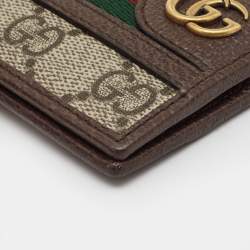 Gucci Brown/Brown GG Supreme Canvas and Leather Ophidia Bifold Wallet