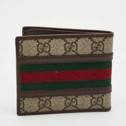 Gucci Brown/Brown GG Supreme Canvas and Leather Ophidia Bifold Wallet